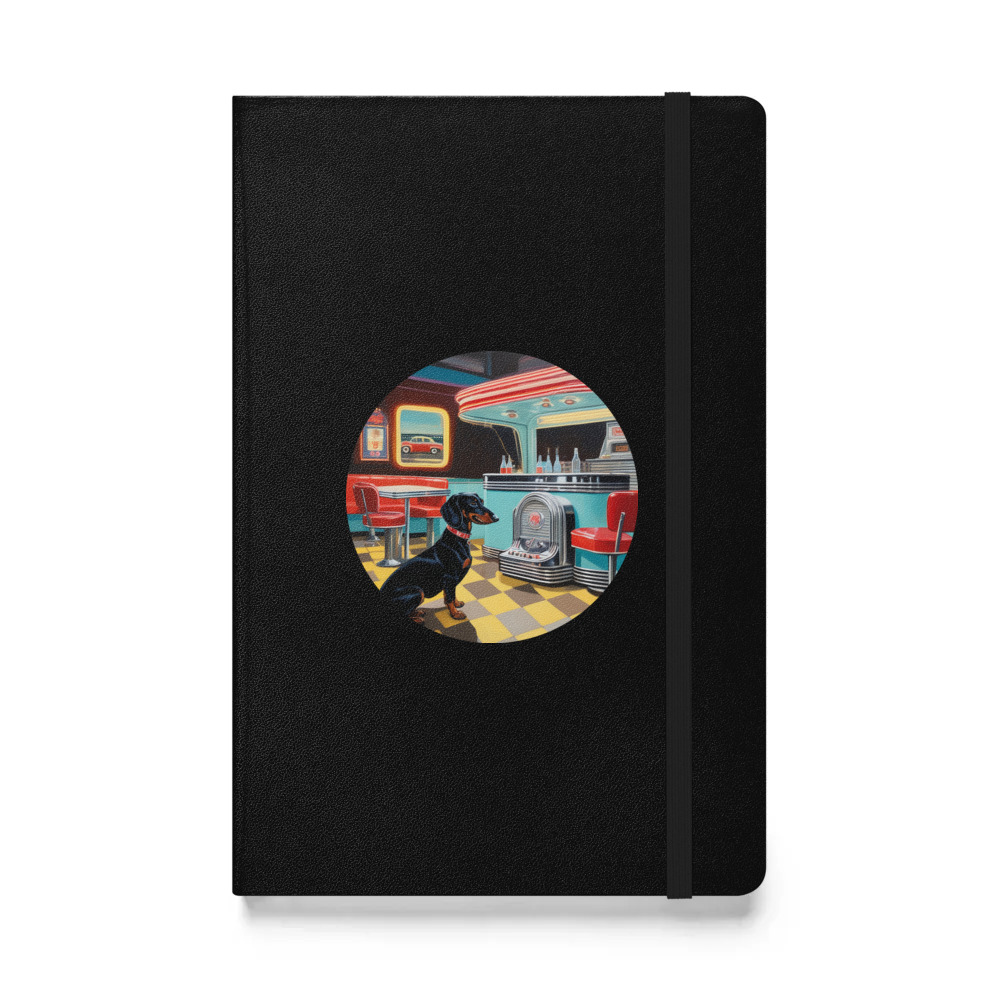 PugMug Custom Black Dachshund Hardcover Bound Notebook