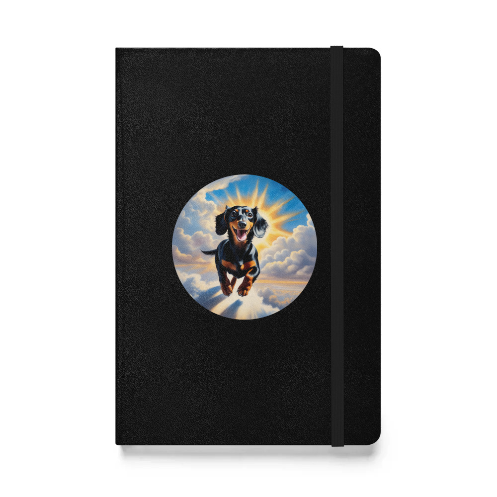 PugMug Custom Black Dachshund Hardcover Bound Notebook