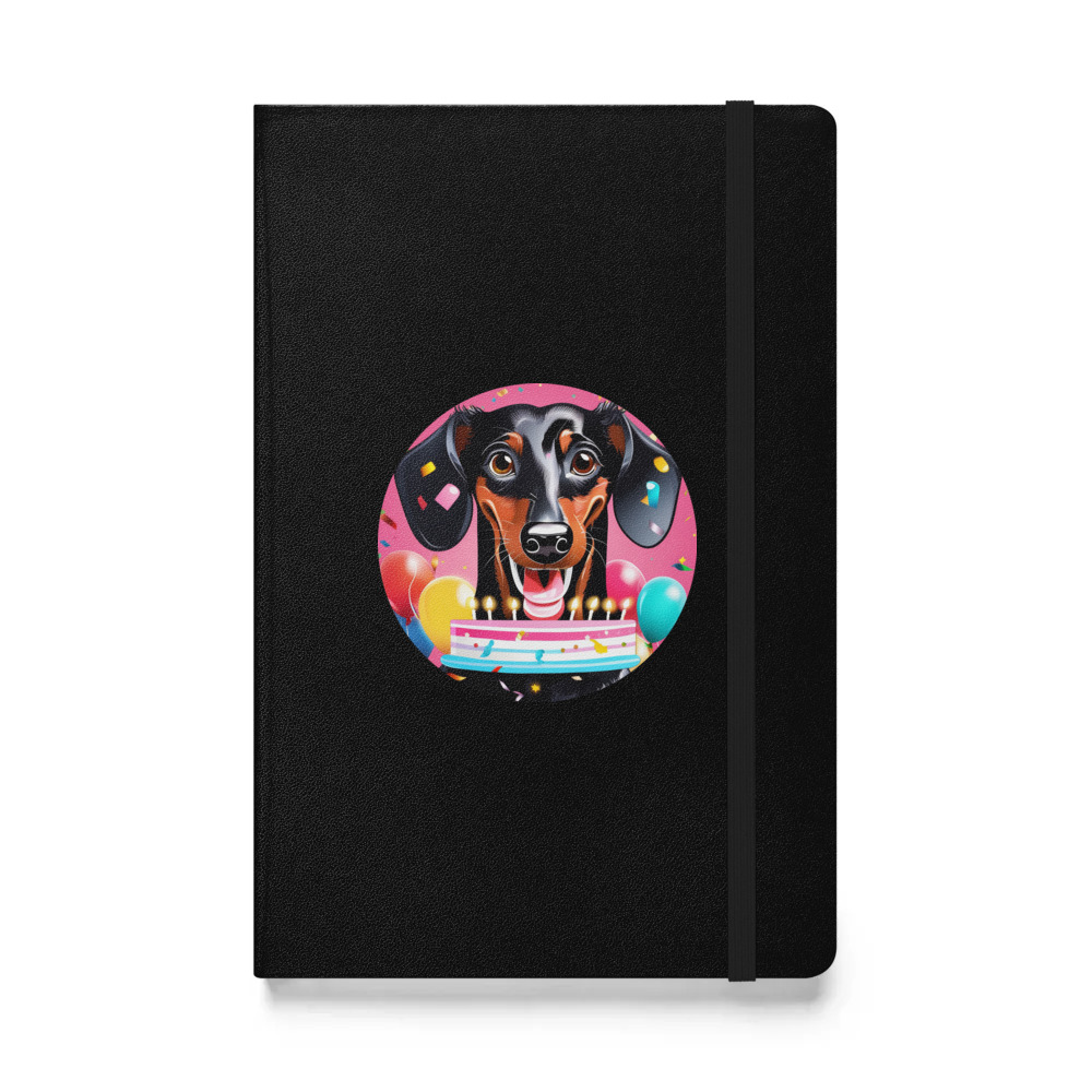 PugMug Custom Black Dachshund Hardcover Bound Notebook