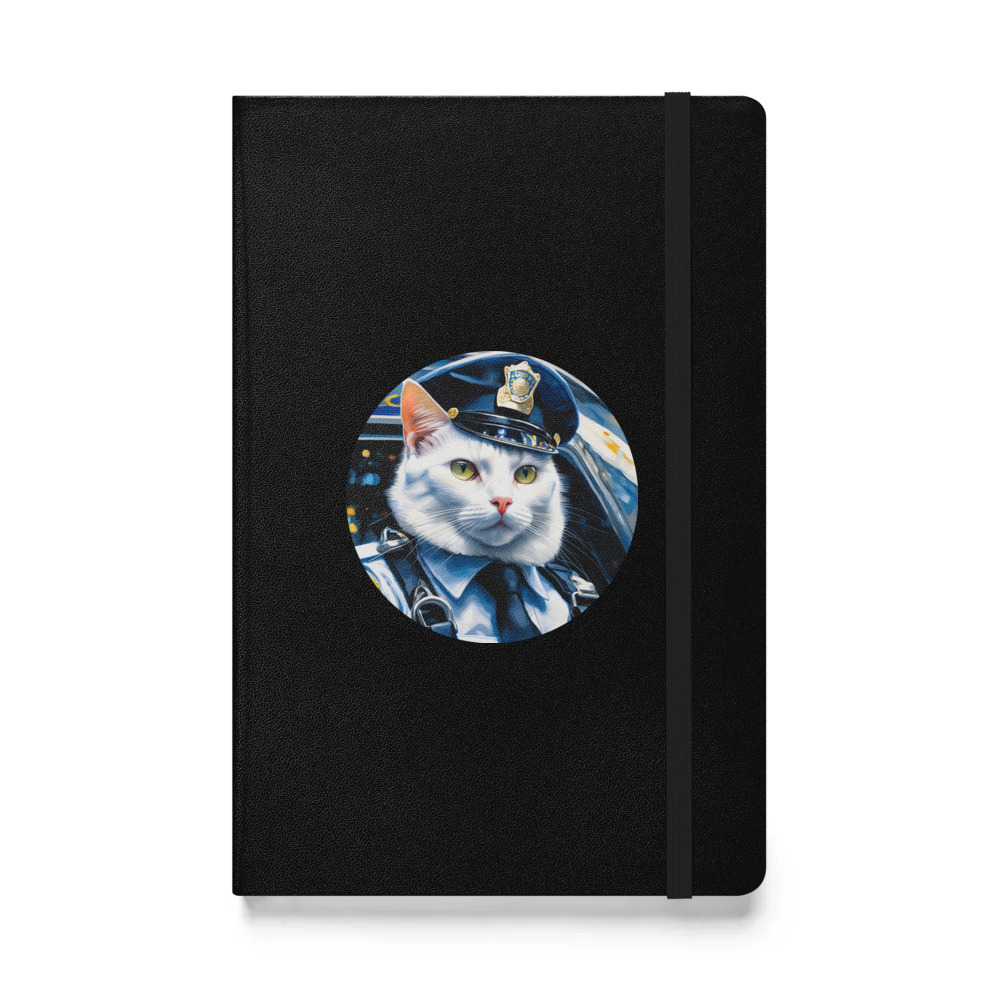 PugMug Custom White Companion Cat Hardcover Bound Notebook