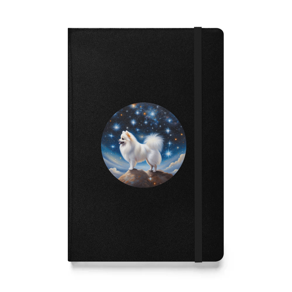 PugMug Custom White Pomeranian Hardcover Bound Notebook