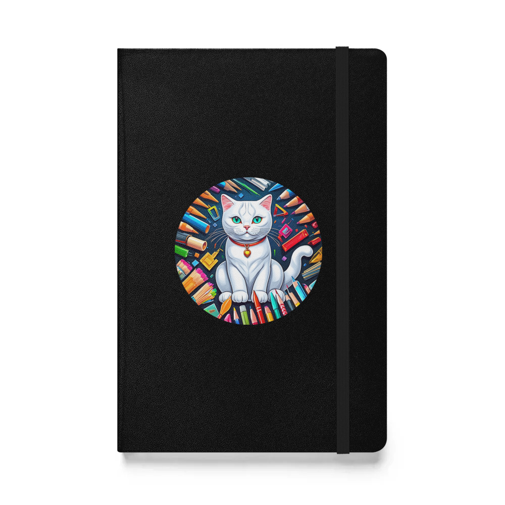 PugMug Custom White British Shorthair Cat Hardcover Bound Notebook
