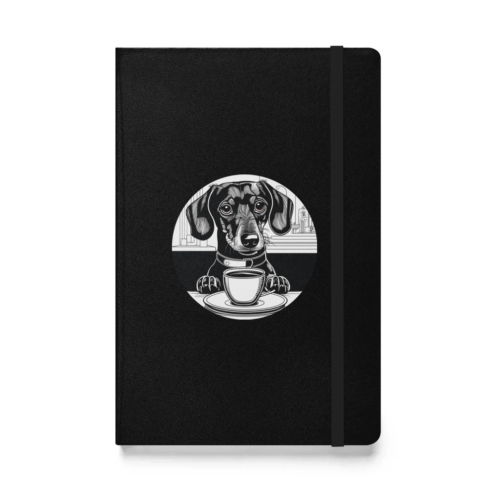 PugMug Custom Black Dachshund Hardcover Bound Notebook