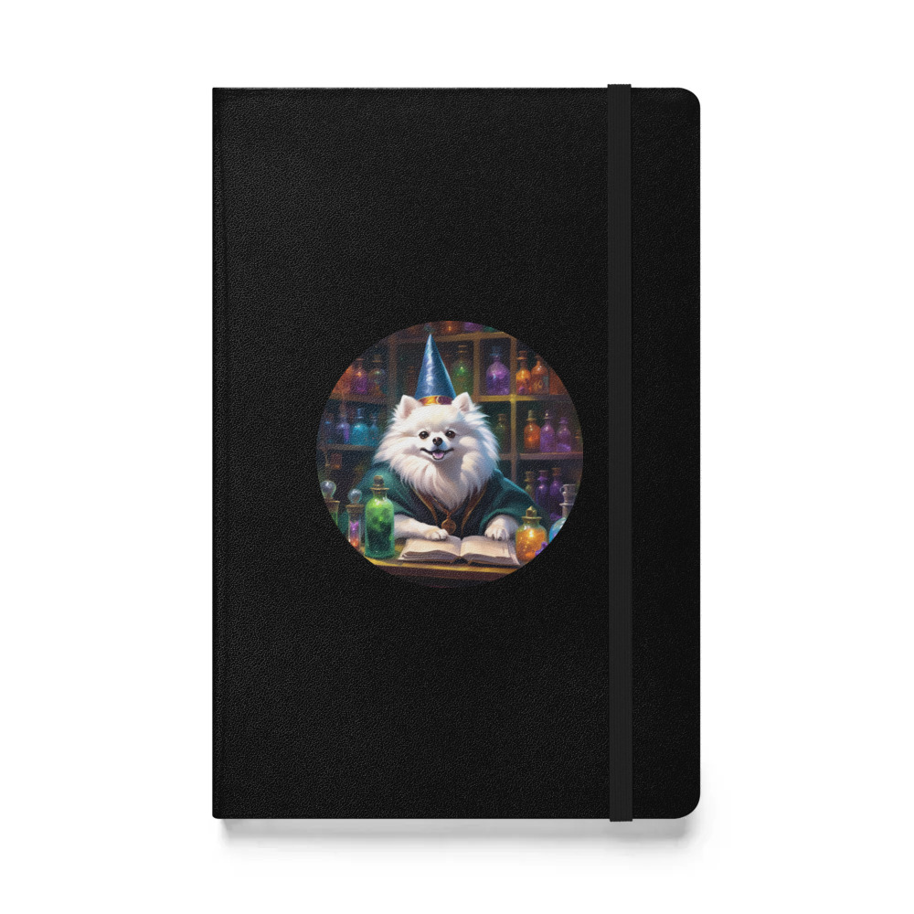 PugMug Custom White Pomeranian Hardcover Bound Notebook