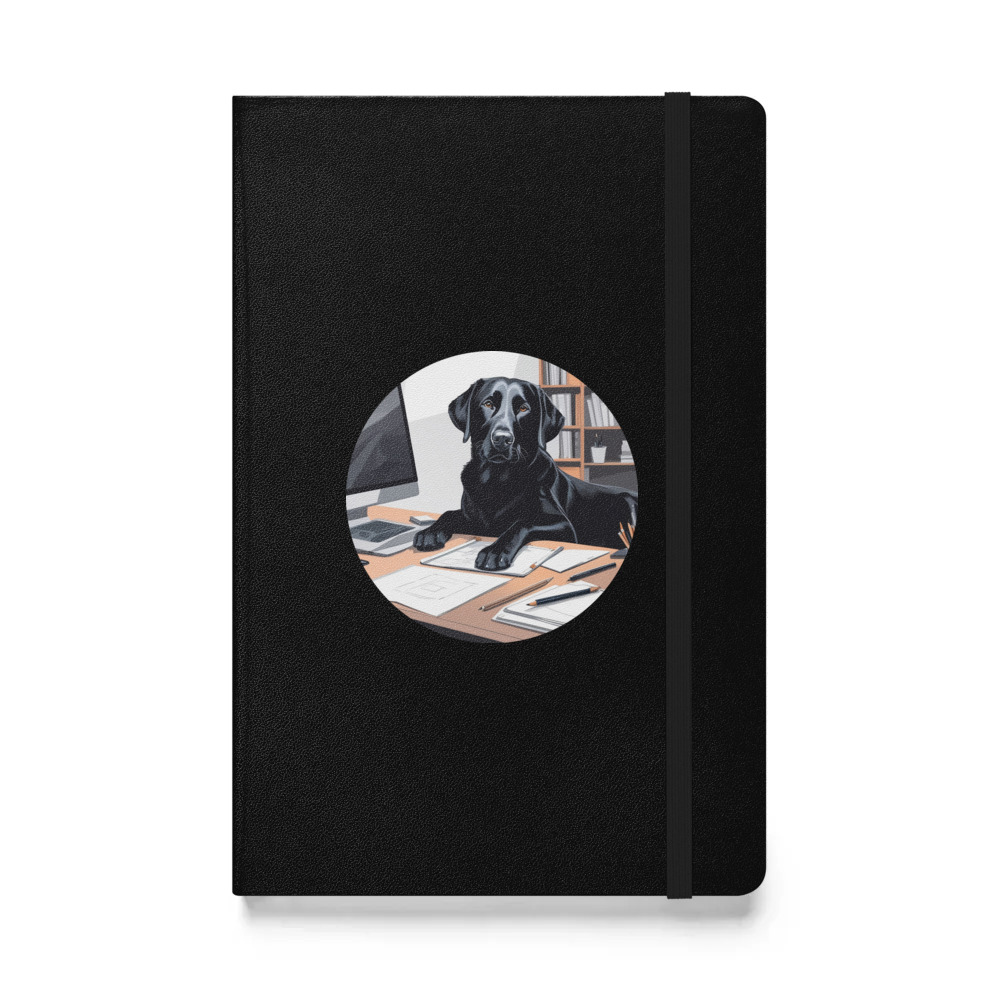 PugMug Custom Black Labrador Retriever Hardcover Bound Notebook
