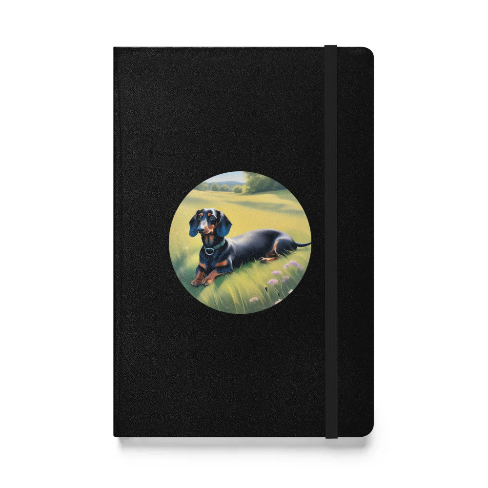 PugMug Custom Black Dachshund Hardcover Bound Notebook