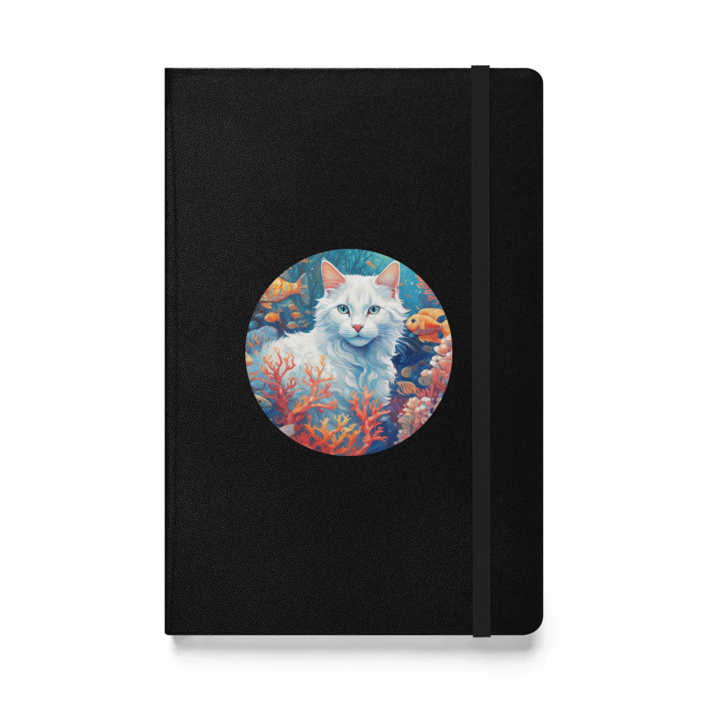 PugMug Custom White Companion Cat Hardcover Bound Notebook