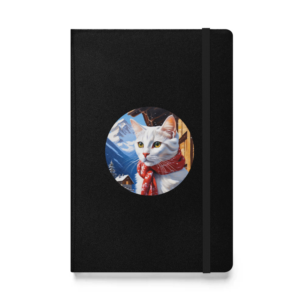 PugMug Custom White Companion Cat Hardcover Bound Notebook
