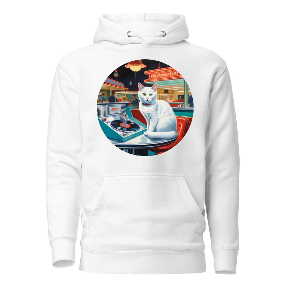 PugMug Custom White Companion Cat Hoodie