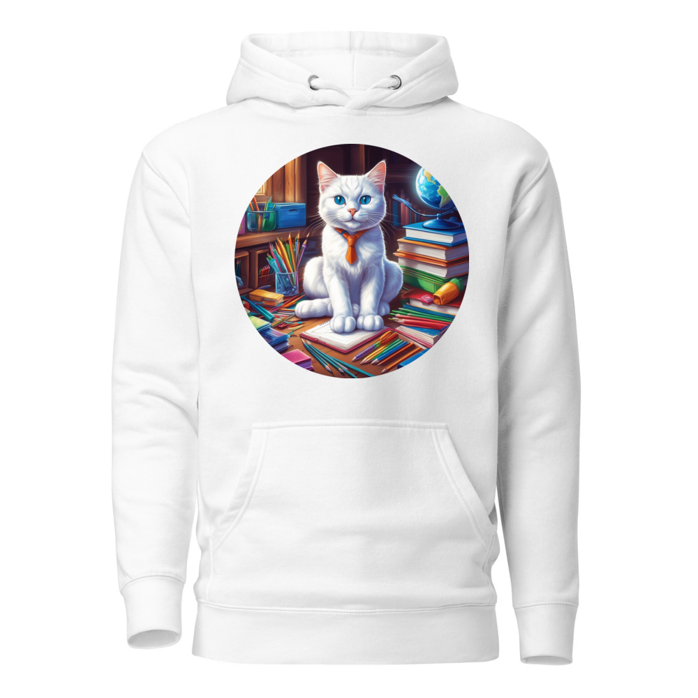 PugMug Custom White Companion Cat Hoodie