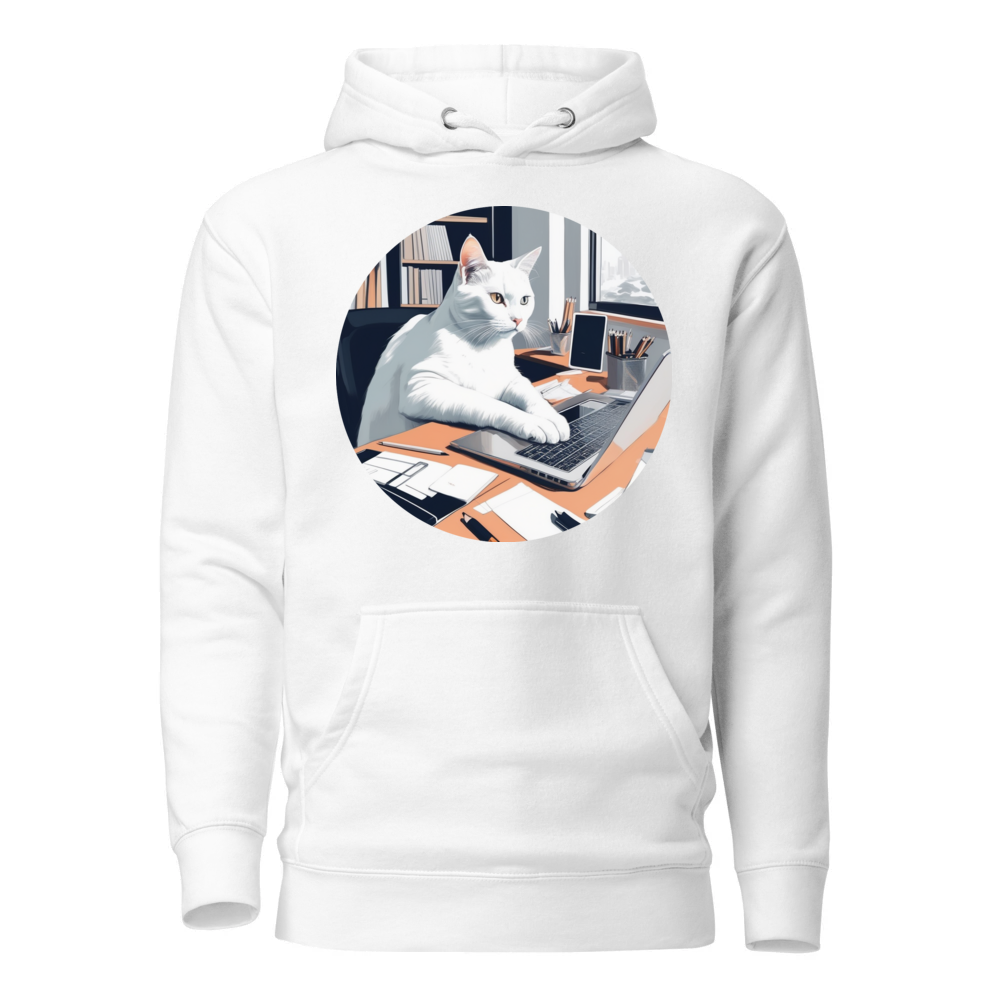 PugMug Custom White Companion Cat Hoodie