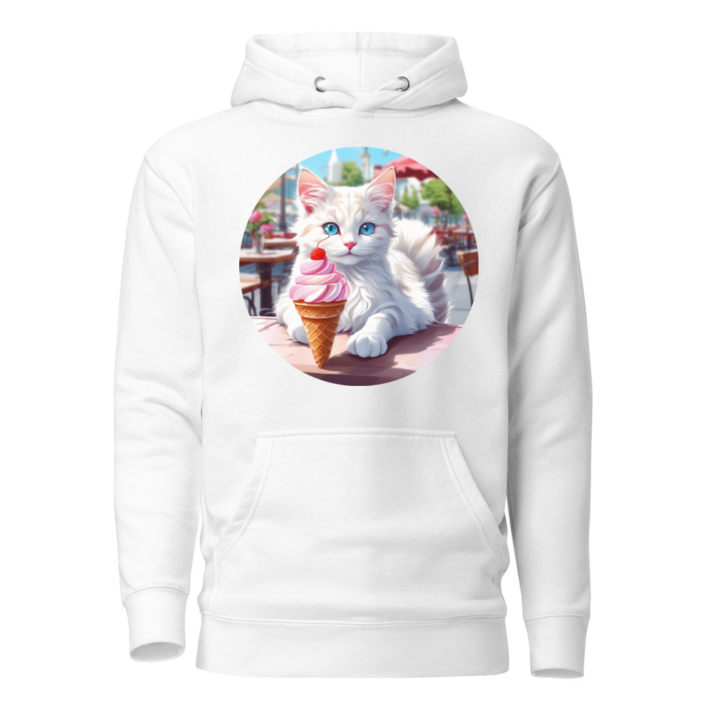 PugMug Custom White Companion Cat Hoodie