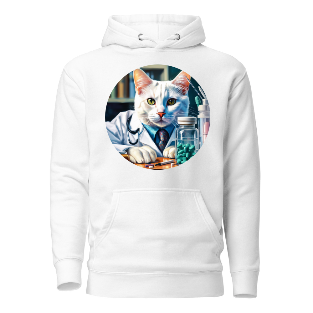 PugMug Custom White Companion Cat Hoodie