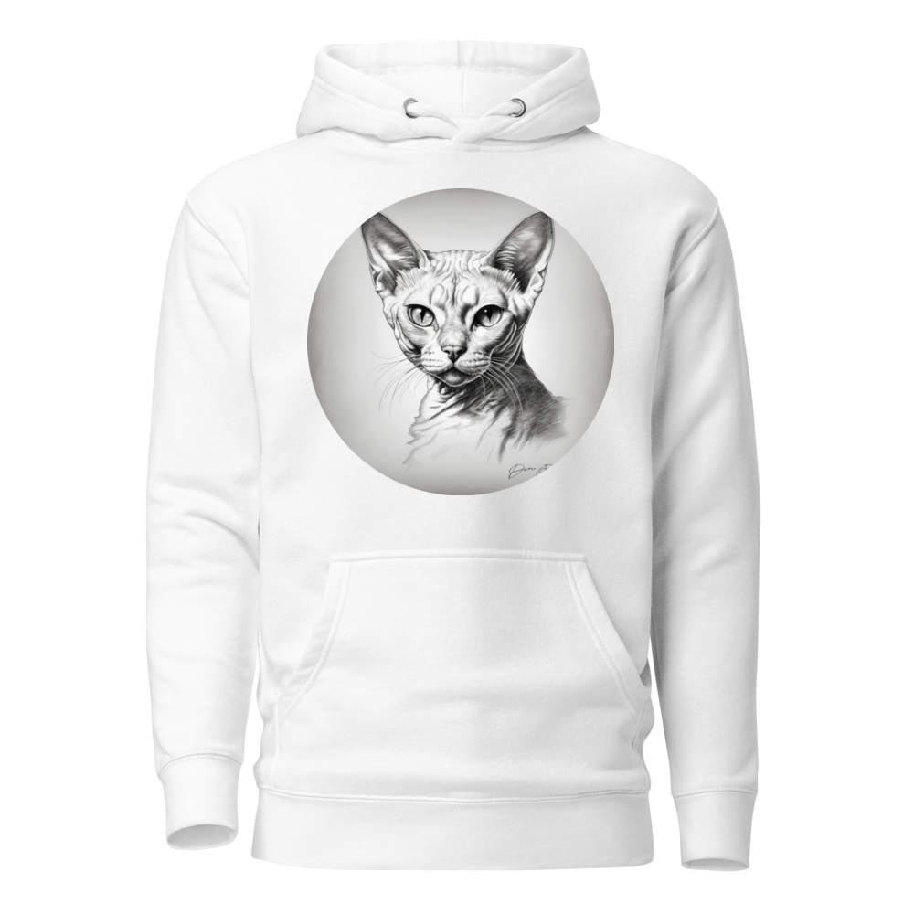 PugMug Custom White Devon Rex Cat Hoodie