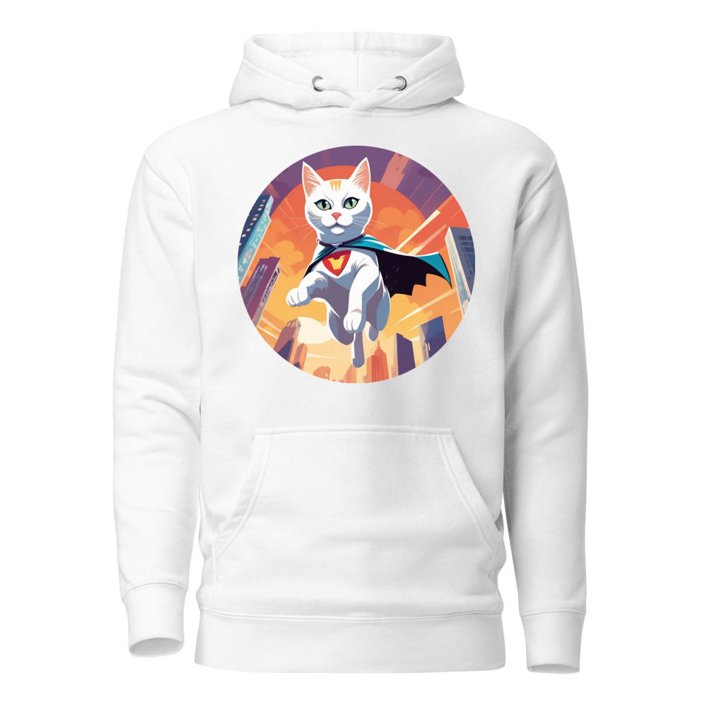 PugMug Custom White Companion Cat Hoodie