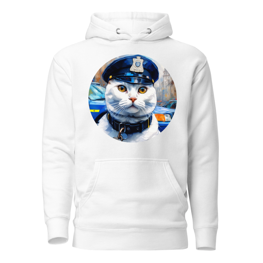 PugMug Custom White Scottish Fold Cat Hoodie