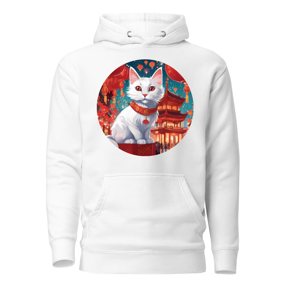 PugMug Custom White Companion Cat Hoodie