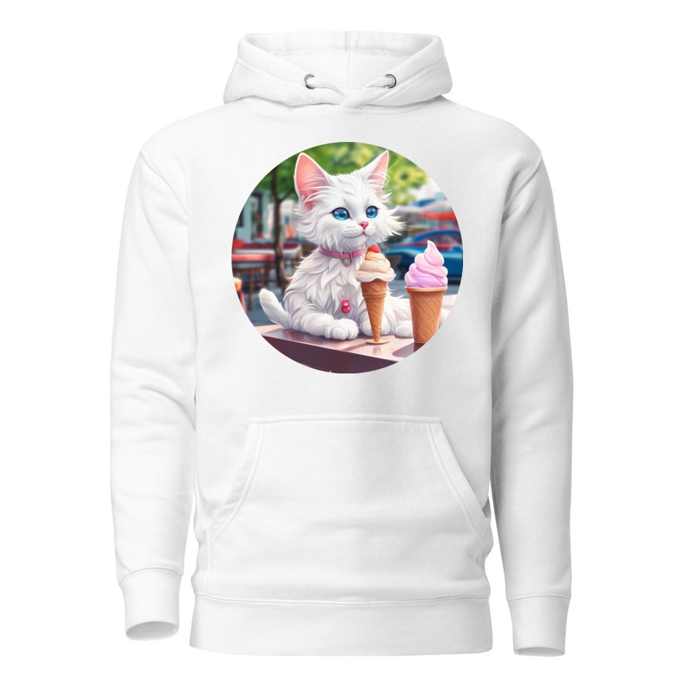 PugMug Custom White Companion Cat Hoodie