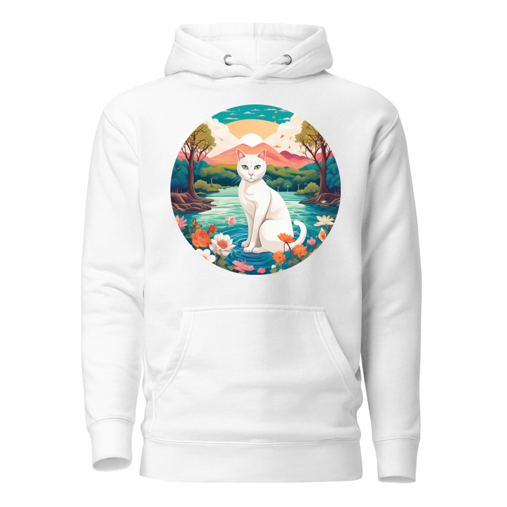 PugMug Custom White Companion Cat Hoodie