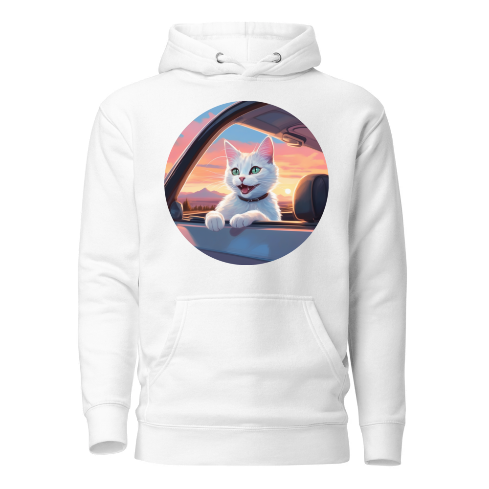 PugMug Custom White Companion Cat Hoodie