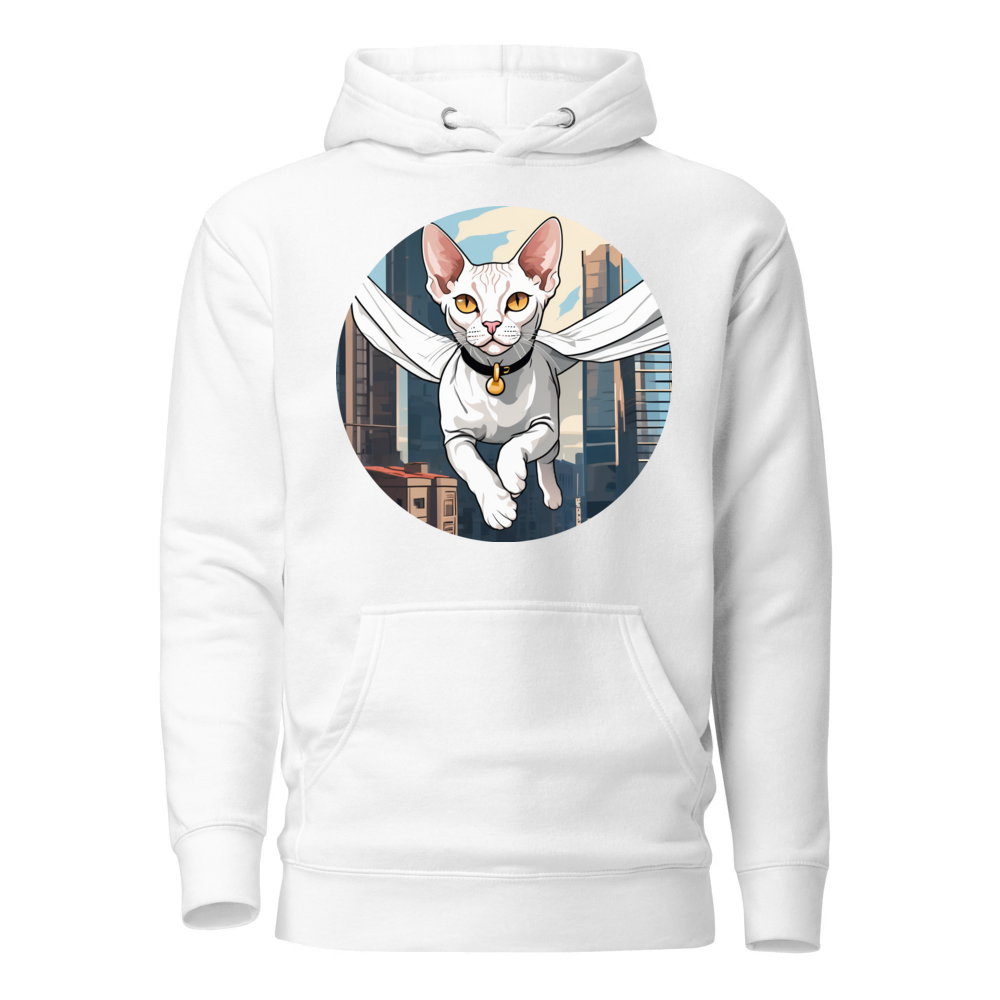 PugMug Custom White Devon Rex Cat Hoodie