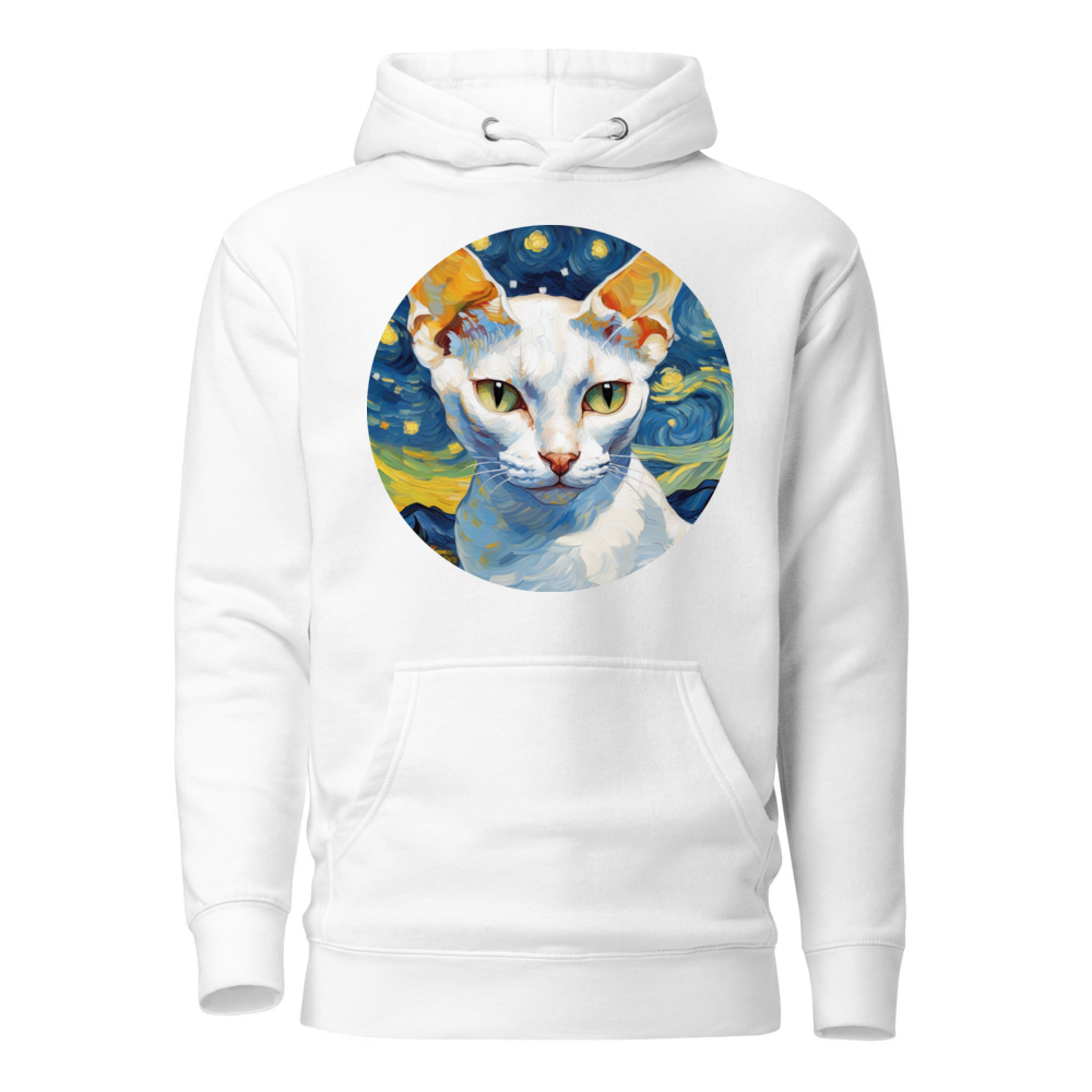 PugMug Custom White Devon Rex Cat Hoodie