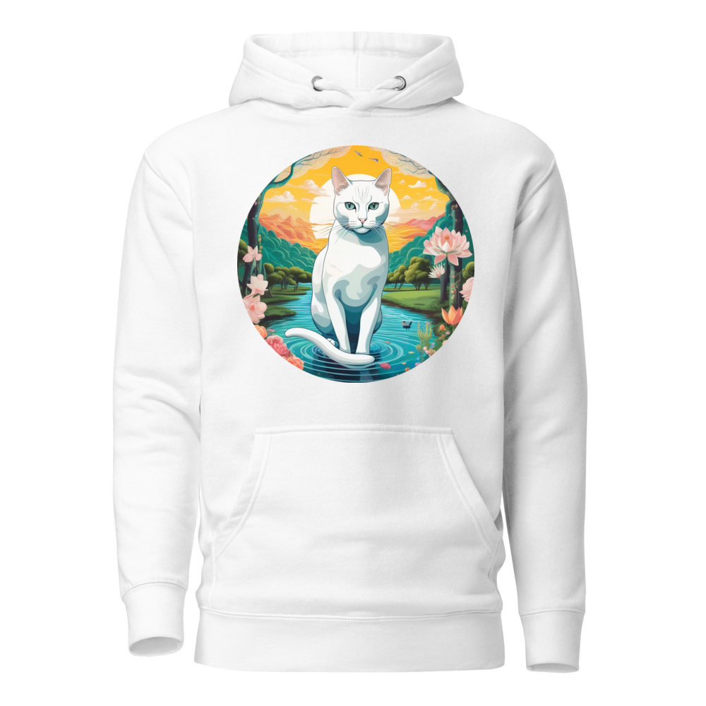 PugMug Custom White Companion Cat Hoodie