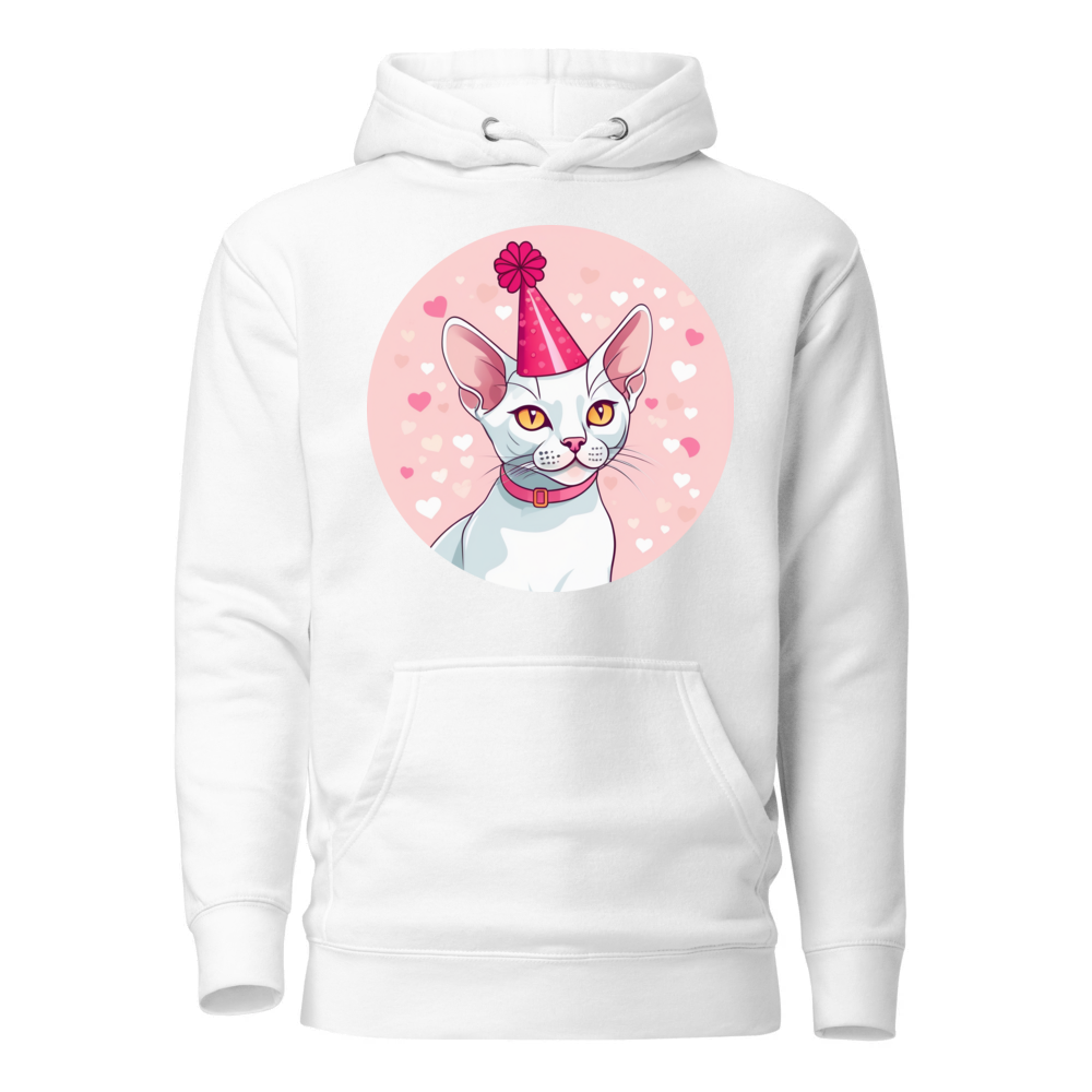 PugMug Custom White Devon Rex Cat Hoodie