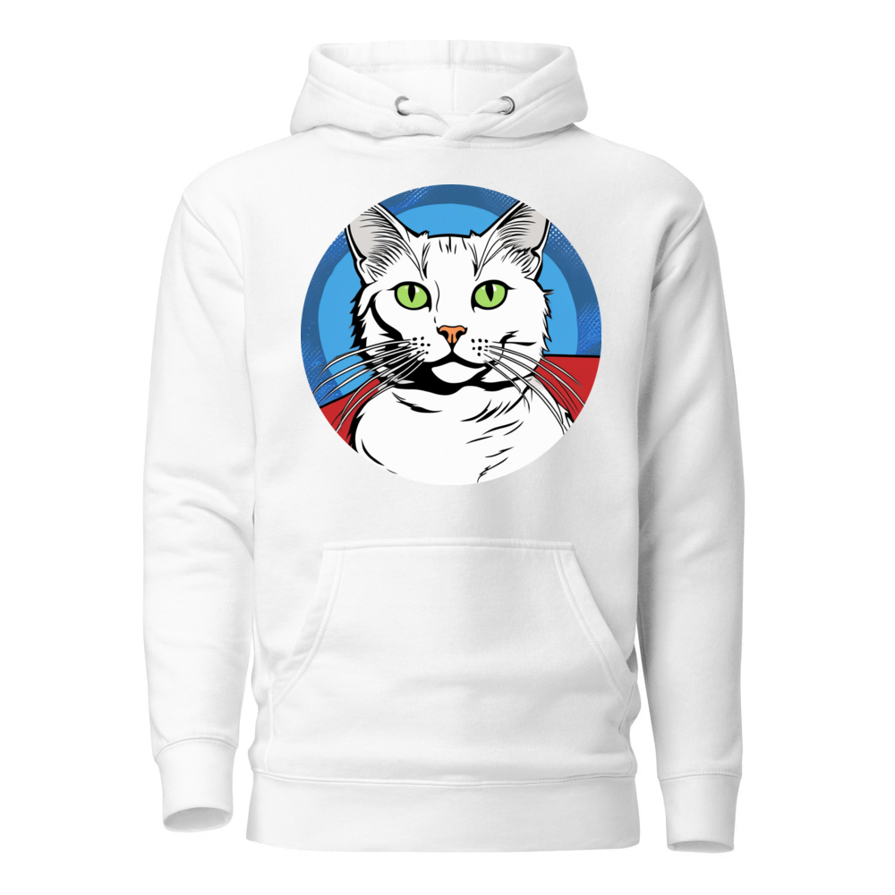 PugMug Custom White Companion Cat Hoodie