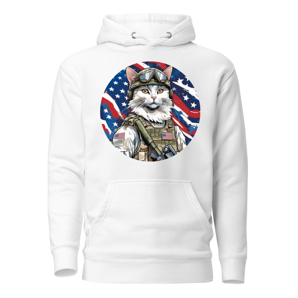 PugMug Custom White Companion Cat Hoodie