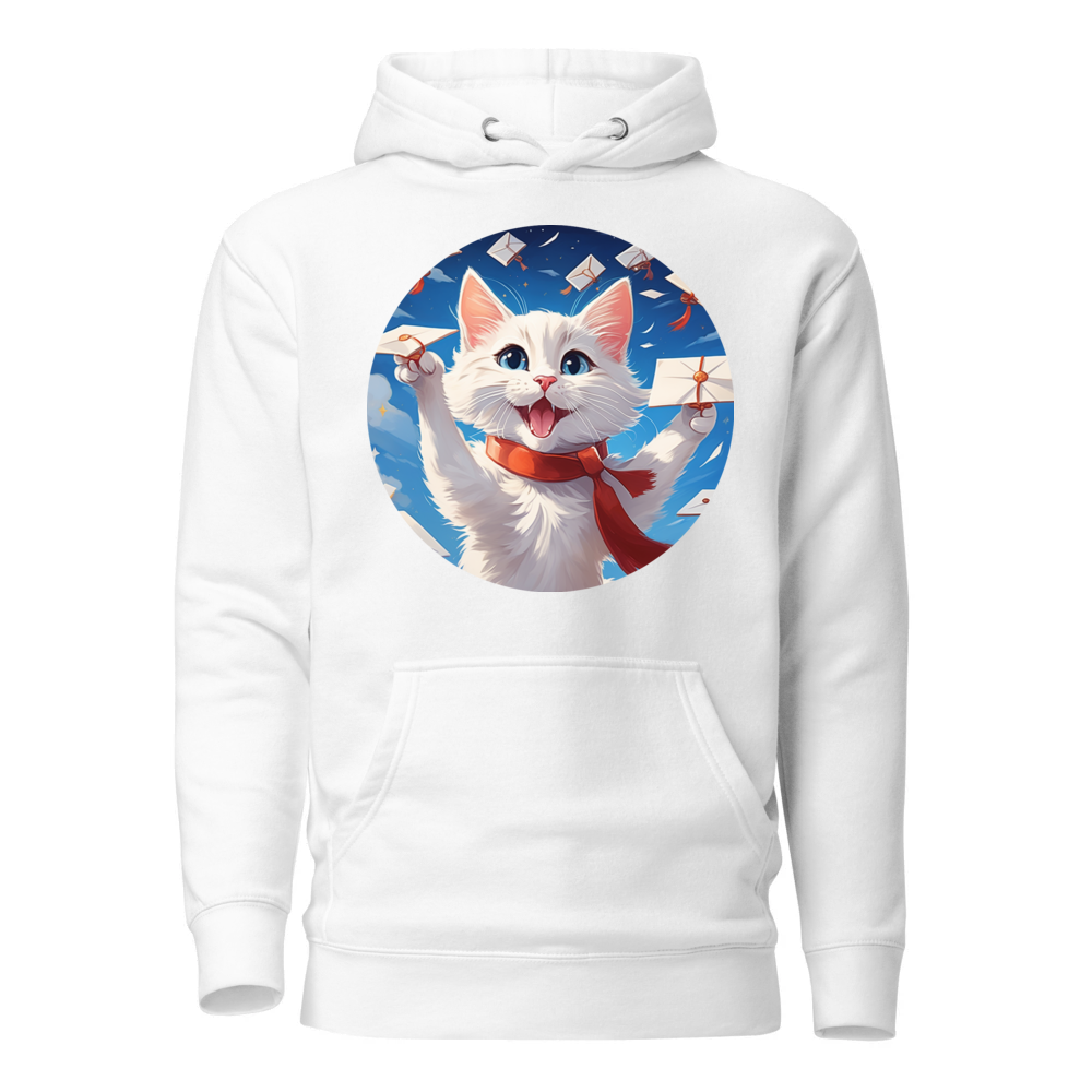 PugMug Custom White Companion Cat Hoodie