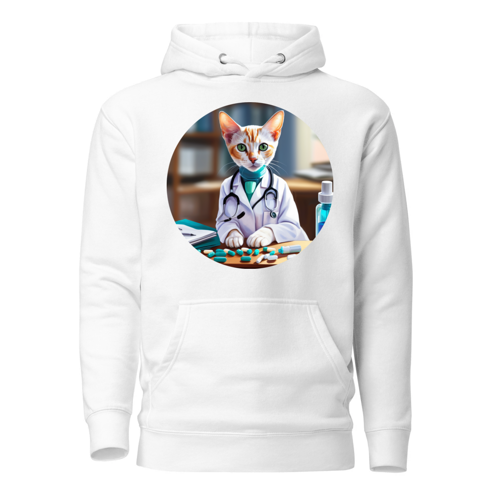 PugMug Custom White Abyssinian Cat Hoodie