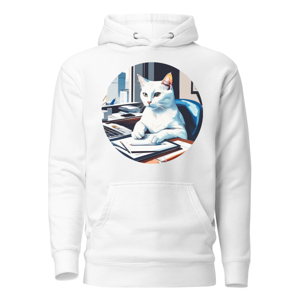 PugMug Custom White Companion Cat Hoodie