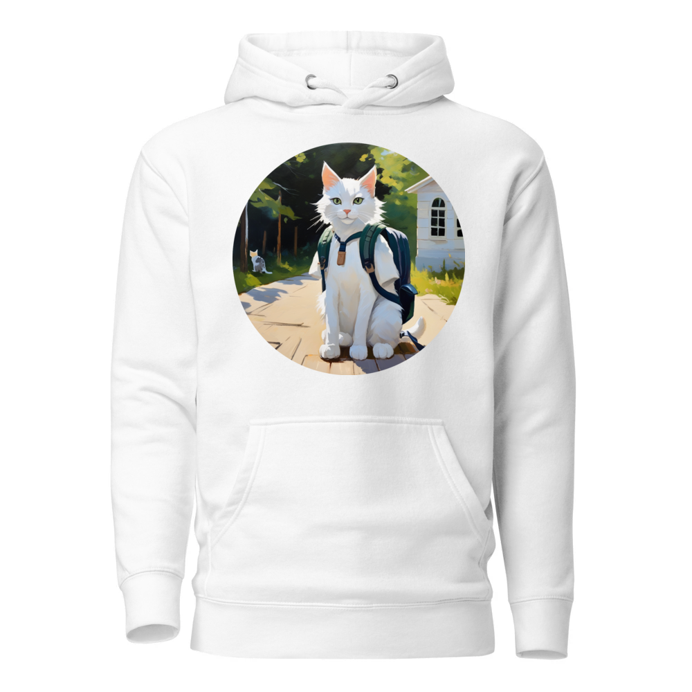 PugMug Custom White Companion Cat Hoodie