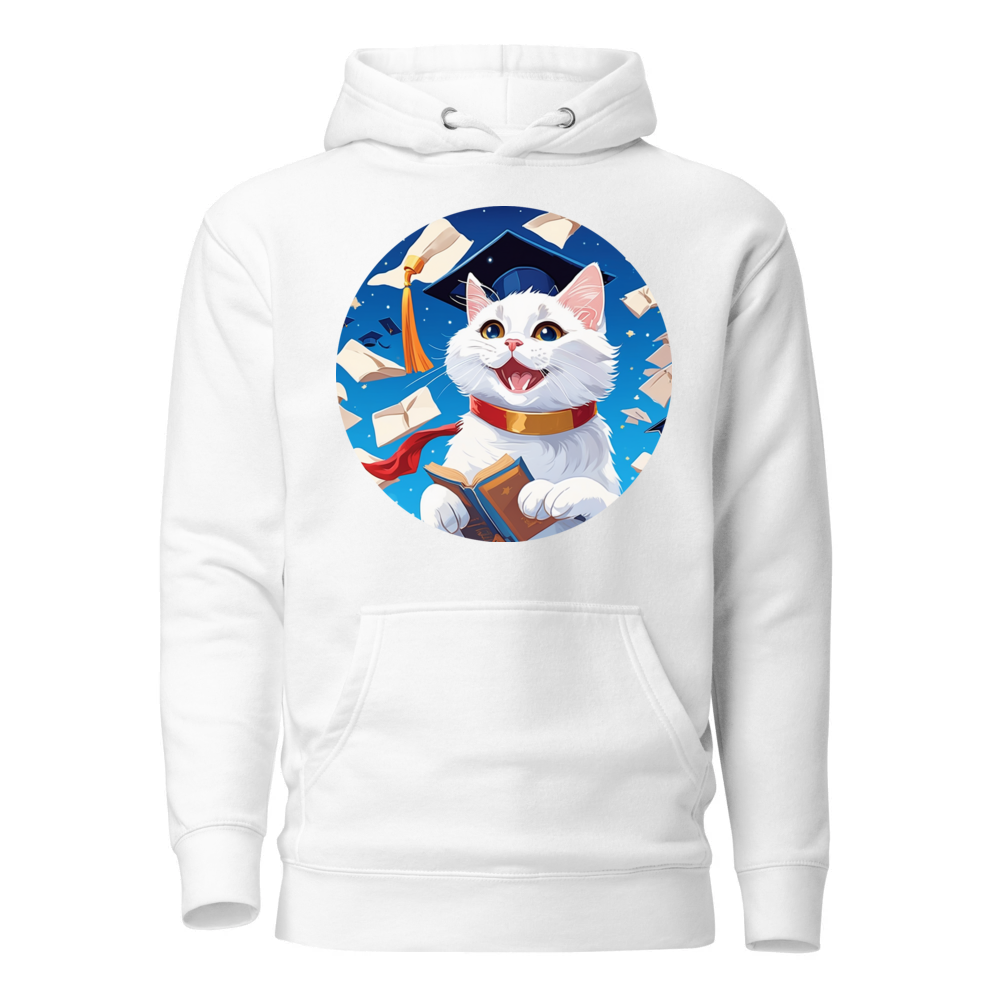 PugMug Custom White Companion Cat Hoodie