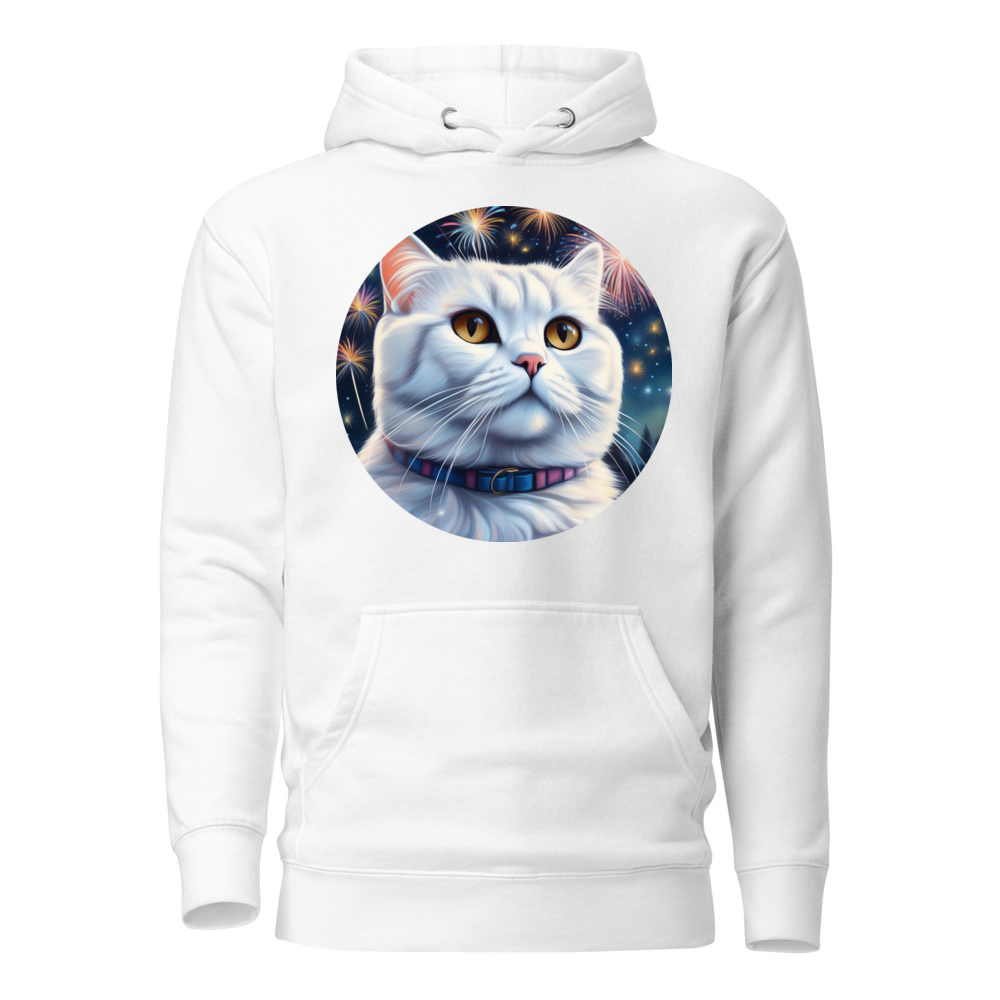PugMug Custom White Scottish Fold Cat Hoodie