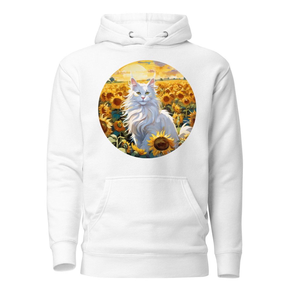 PugMug Custom White Maine Coon Cat Hoodie