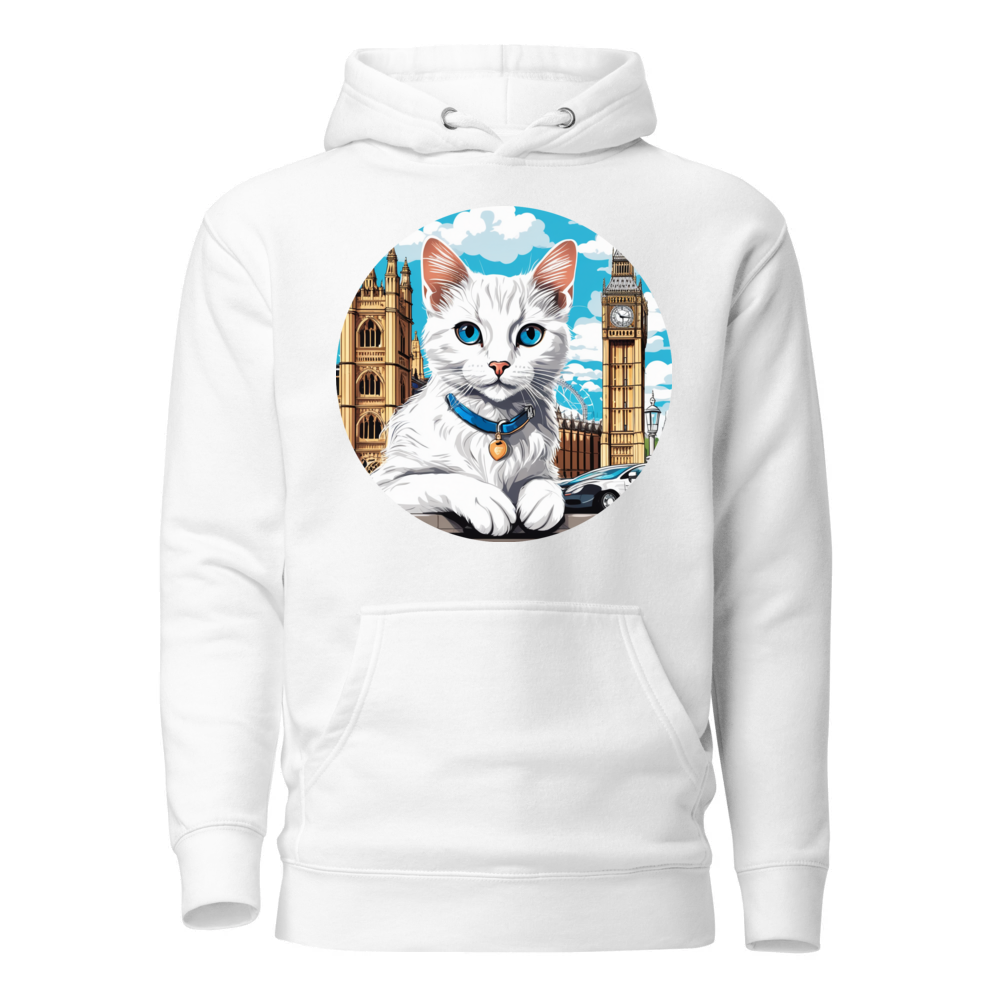 PugMug Custom White Companion Cat Hoodie