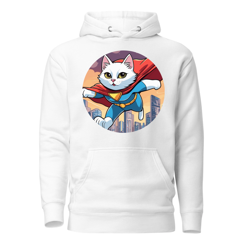 PugMug Custom White Companion Cat Hoodie
