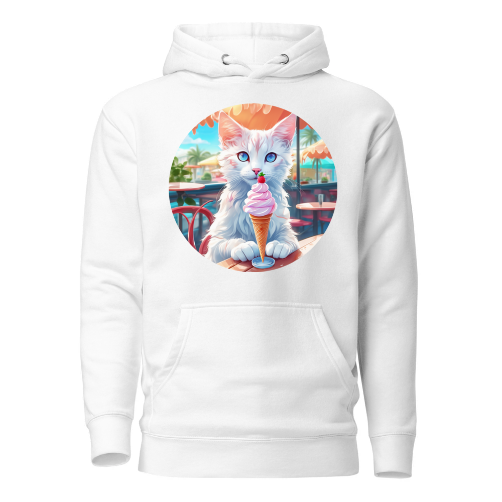 PugMug Custom White Companion Cat Hoodie