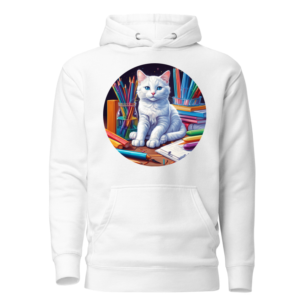 PugMug Custom White Companion Cat Hoodie