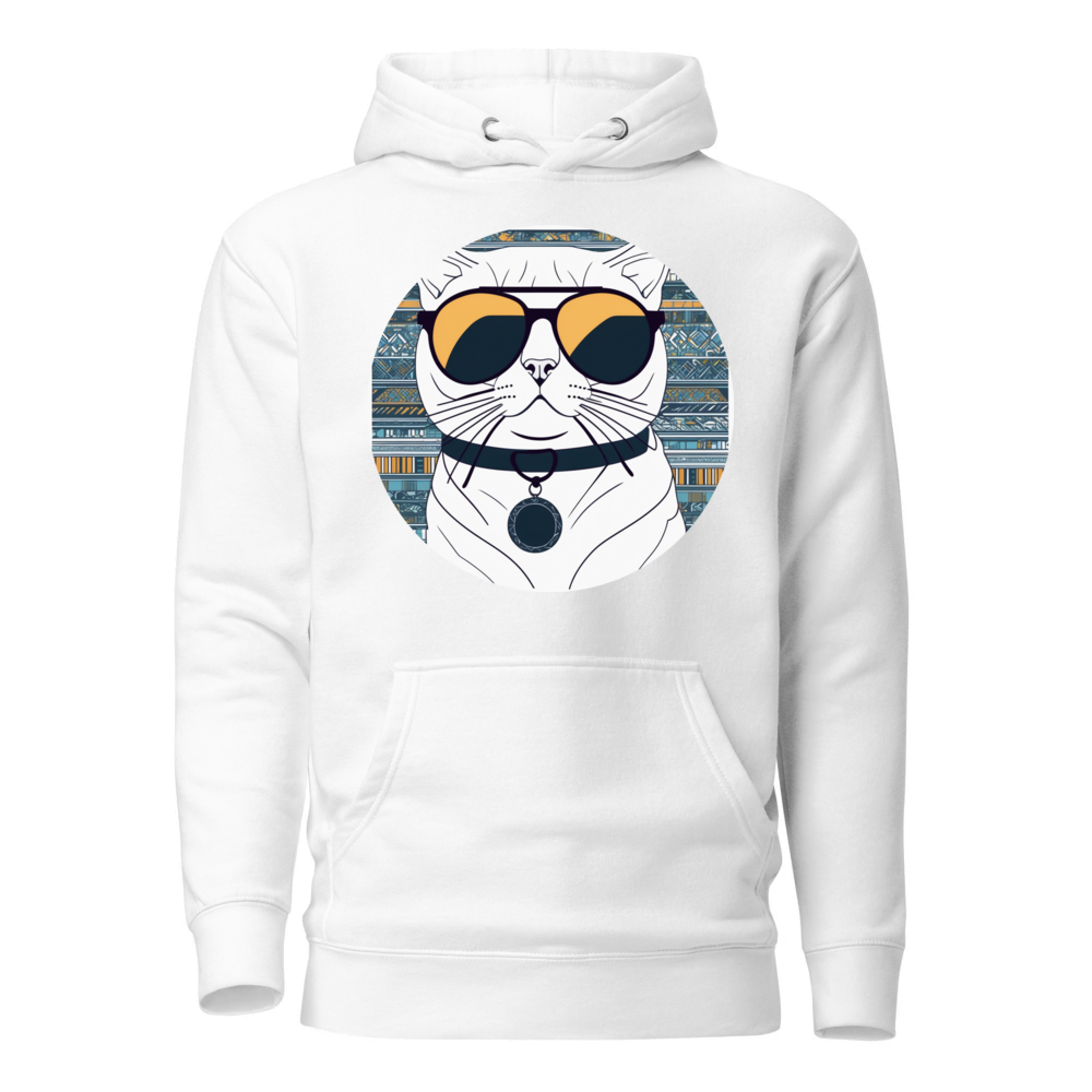 PugMug Custom White Scottish Fold Cat Hoodie
