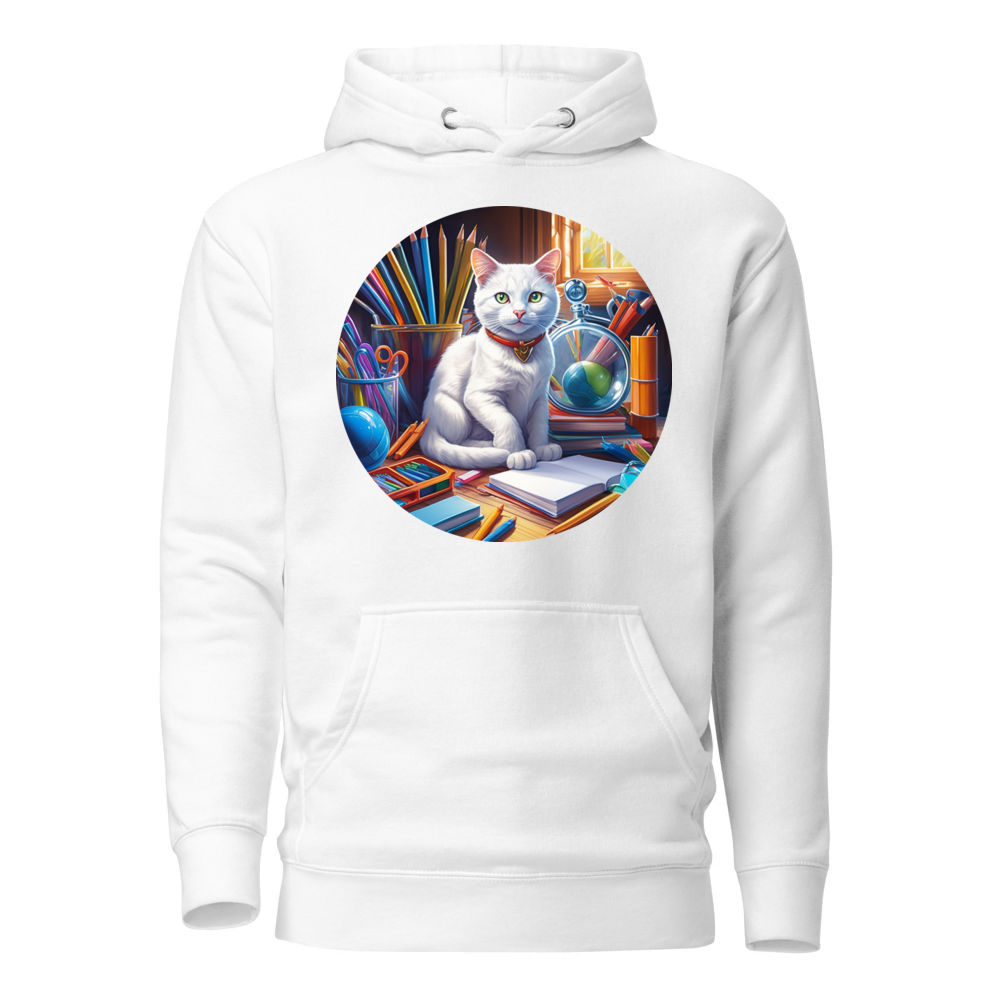 PugMug Custom White Companion Cat Hoodie
