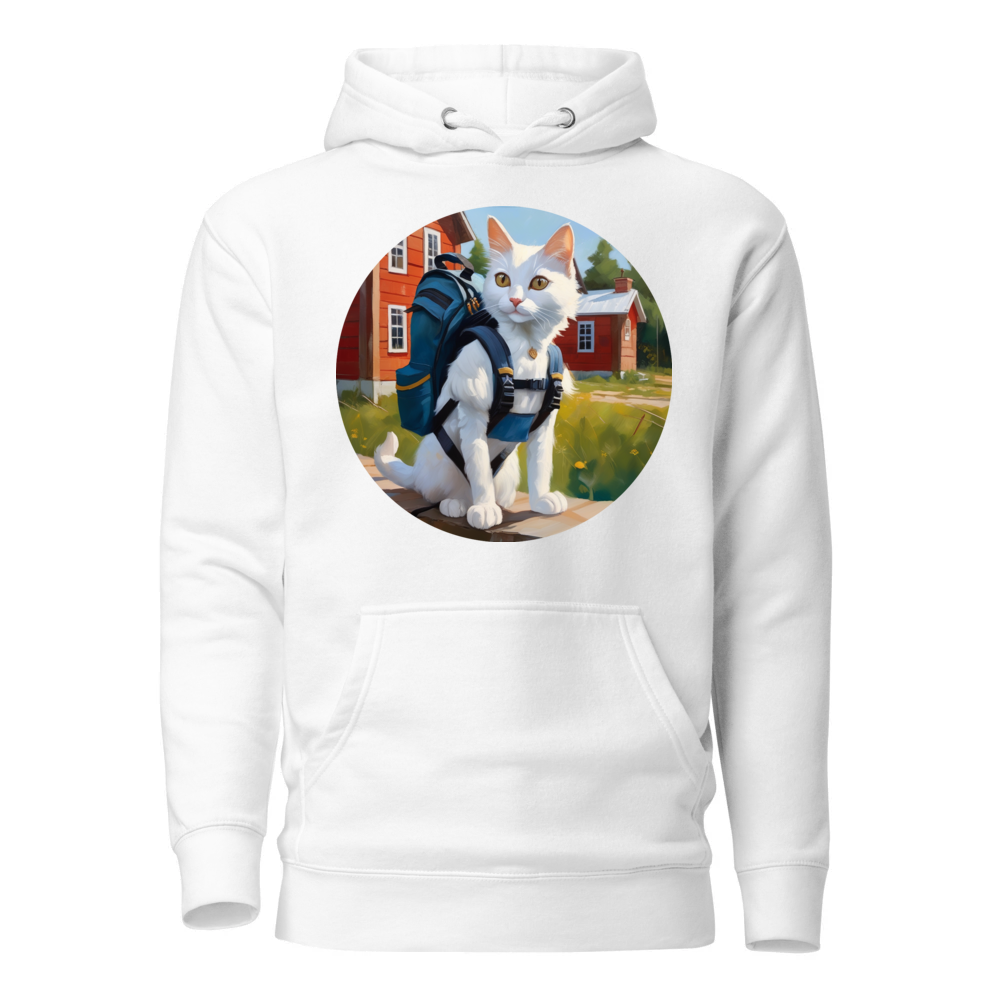 PugMug Custom White Companion Cat Hoodie