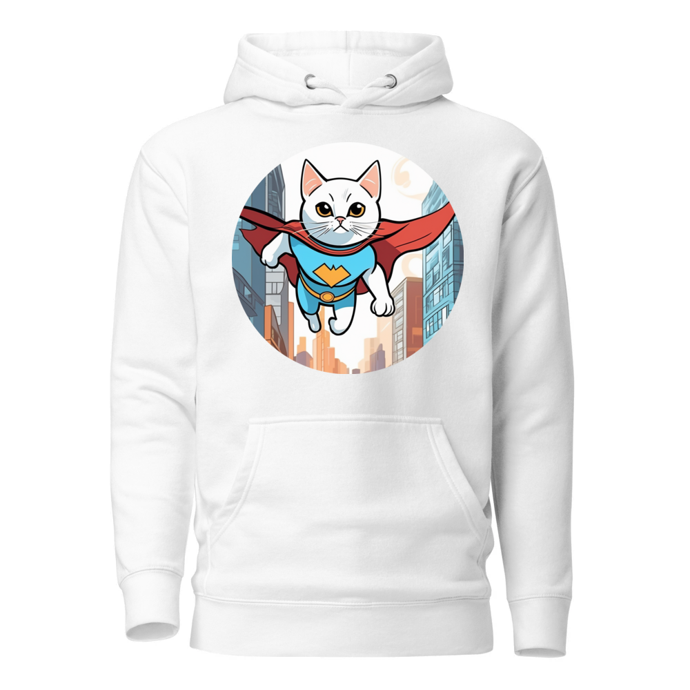 PugMug Custom White Companion Cat Hoodie