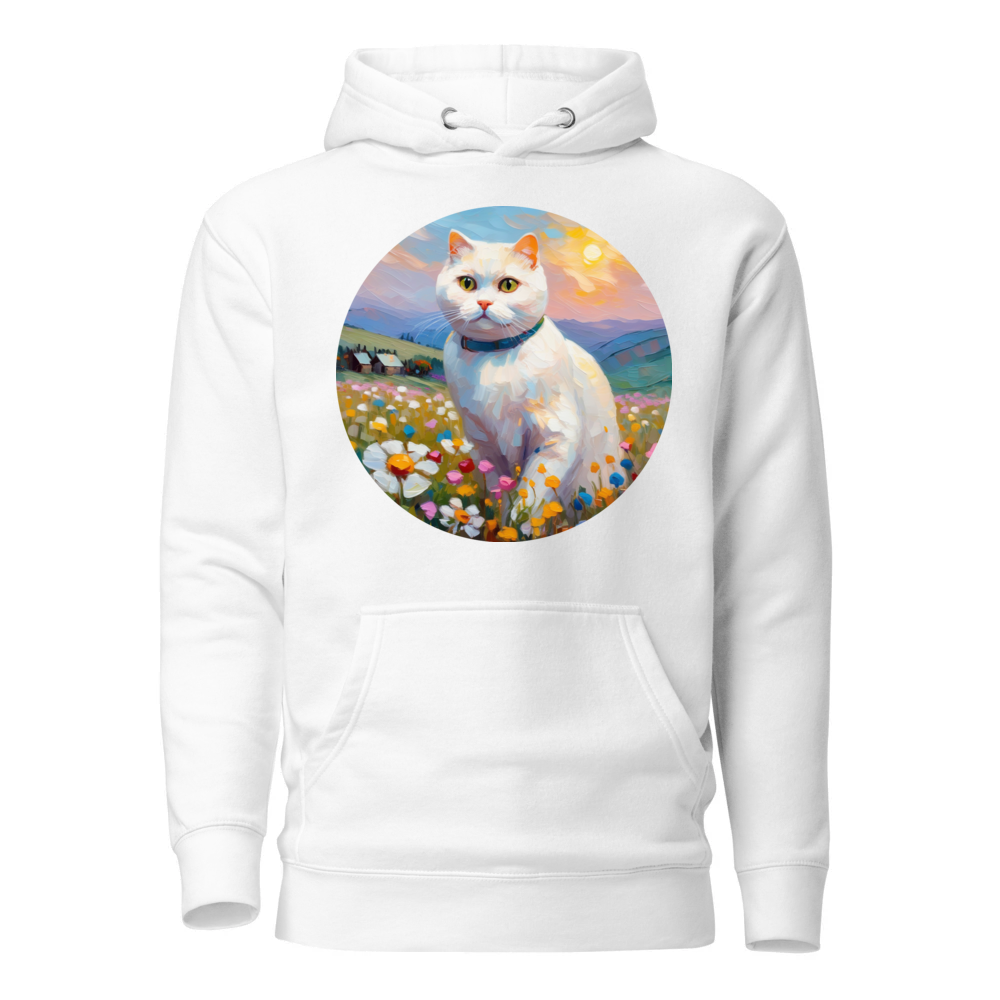 PugMug Custom White Scottish Fold Cat Hoodie