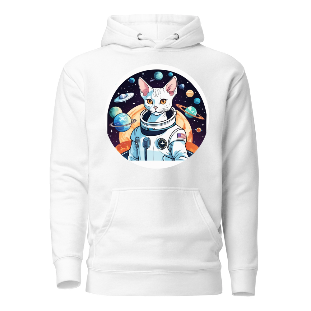 PugMug Custom White Devon Rex Cat Hoodie
