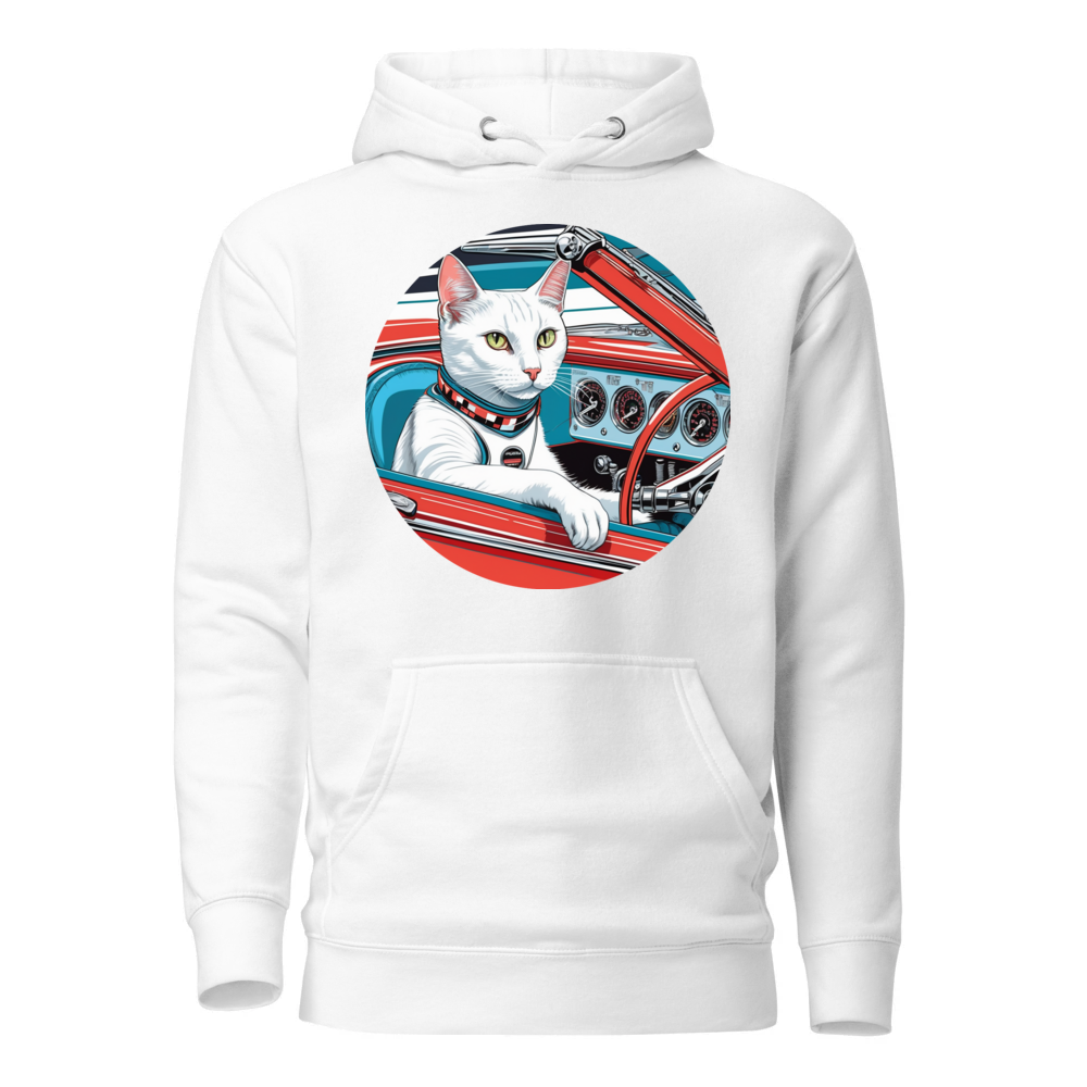 PugMug Custom White Companion Cat Hoodie