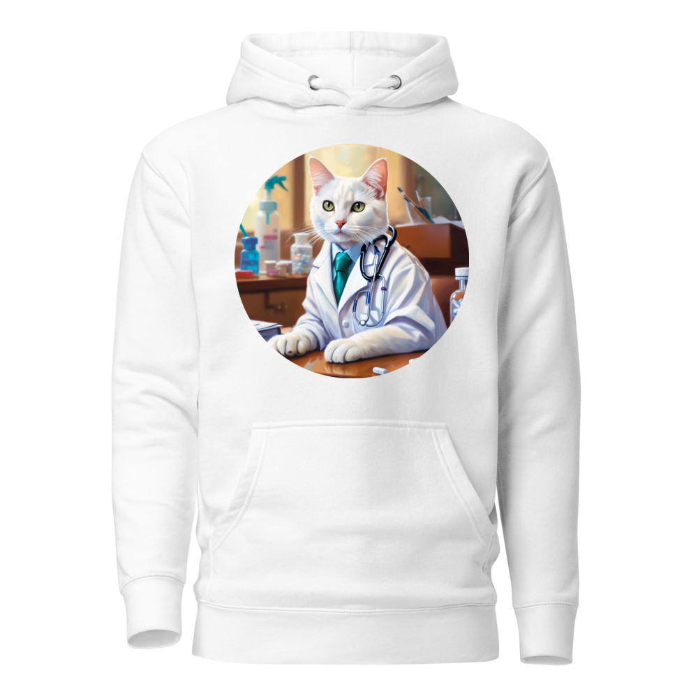 PugMug Custom White Companion Cat Hoodie