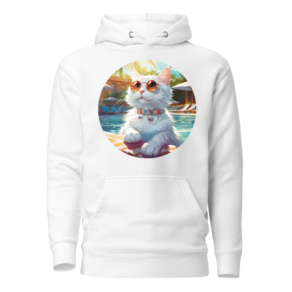 PugMug Custom White Companion Cat Hoodie